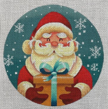 click here to view larger image of Charming Santa Ornament (hand painted canvases)