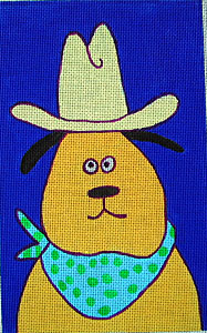 click here to view larger image of Cowboy Dog  (hand painted canvases)