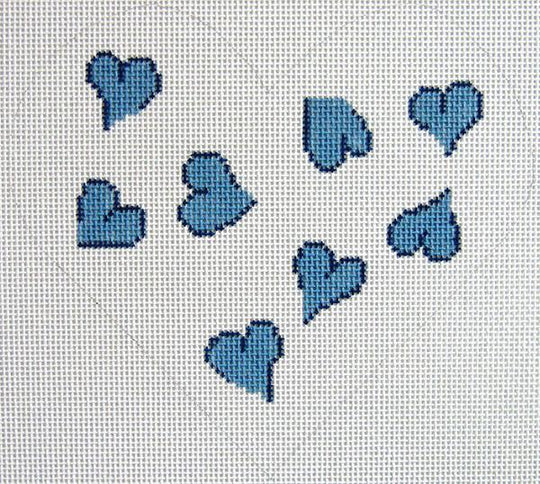 click here to view larger image of Blue Heart Pillow (hand painted canvases)