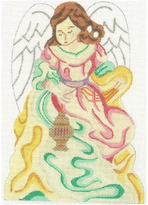 click here to view larger image of Nativity - Yellow Angel (hand painted canvases)