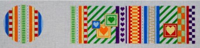 click here to view larger image of Happy Hearts and Patterns Treasure Box (hand painted canvases)