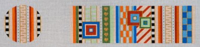click here to view larger image of Stripes/Squares Patchwork Treasure Box (hand painted canvases)