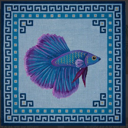 click here to view larger image of Blue Asian Fighting Fish (hand painted canvases)