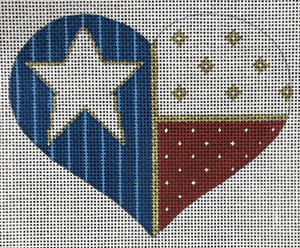 click here to view larger image of Heart - Texas Flag w/SG (hand painted canvases)