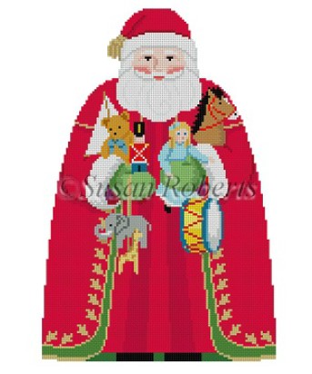 click here to view larger image of Tree Topper - Santa w/Toys (Front) (hand painted canvases)