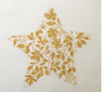 click here to view larger image of Teri's Brocade Star - Gold (hand painted canvases)