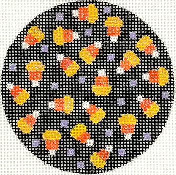 click here to view larger image of Candy Corn on Black (hand painted canvases 2)