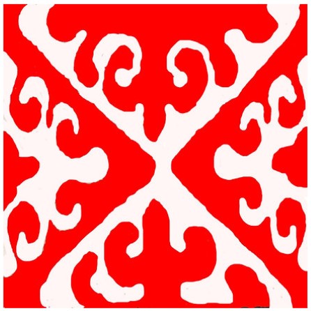 click here to view larger image of Ikat Padi/Red (hand painted canvases)