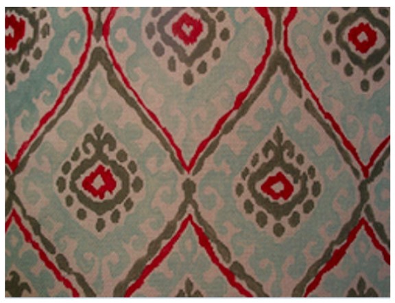 click here to view larger image of Ikat Rumi/Aqua/Red/Gray (hand painted canvases)