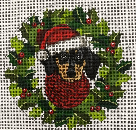 click here to view larger image of Dachshund Ornament (hand painted canvases)