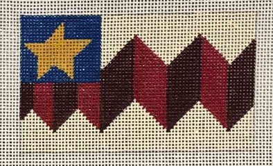 click here to view larger image of Little Flag w/Zig Zag Stripe (hand painted canvases)