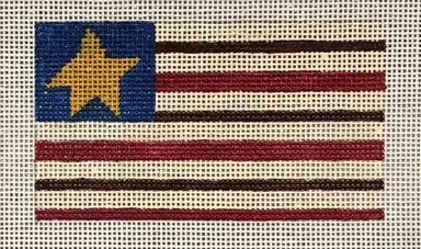 click here to view larger image of Little Flag w/Straight Stripe (hand painted canvases)