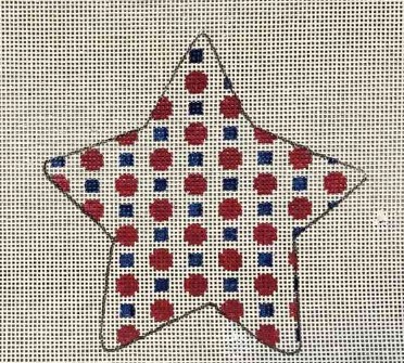 click here to view larger image of Americana Dots Star (hand painted canvases)