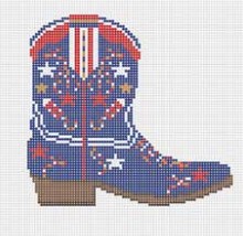click here to view larger image of USA Cowboy Boot (hand painted canvases)