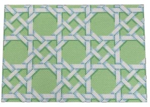 click here to view larger image of Lime Caning Pattern Clutch (printed canvas)