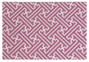 click here to view larger image of Pink Fretwork Pattern Clutch (printed canvas)