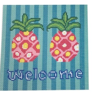 click here to view larger image of Pineapple Welcome Saying (printed canvas)