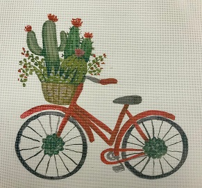 click here to view larger image of Bicycle w/Basket of Cacti (printed canvas)