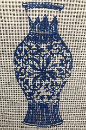 click here to view larger image of Blue Vase w/Large Flower (printed canvas)