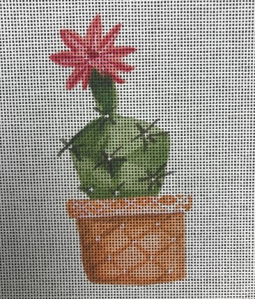 click here to view larger image of Cactus w/Flower on Top (printed canvas)