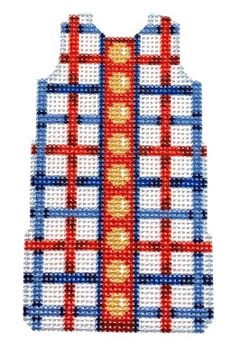 click here to view larger image of Red/White/Blue Lattice Mini Shift (printed canvas)