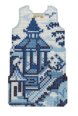click here to view larger image of Blue & White Pagoda Mini Shift (printed canvas)