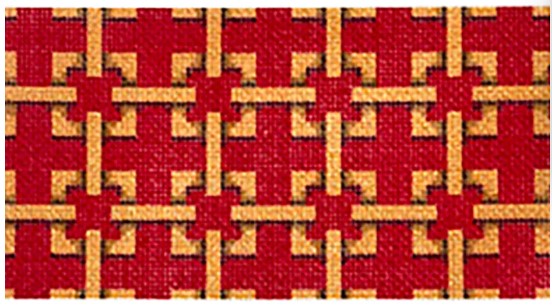 click here to view larger image of Red/Camel Interlocking Squares Insert (printed canvas)