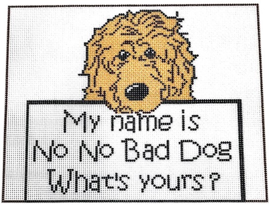 click here to view larger image of Bad Dog Saying (printed canvas)