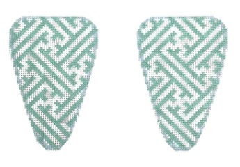 click here to view larger image of Aqua Fretwork Scissor Case (printed canvas)