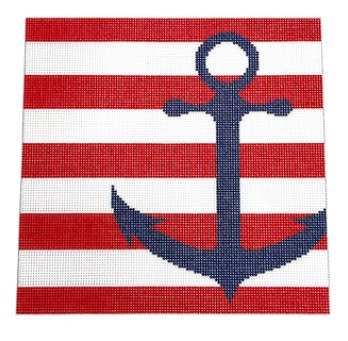 click here to view larger image of Anchor Stencil/Red (printed canvas)