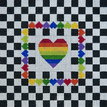 click here to view larger image of Check Out My Rainbow Hearts (hand painted canvases)