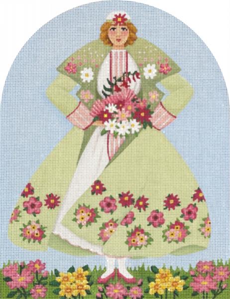 click here to view larger image of Spring Vintage Lady (hand painted canvases)