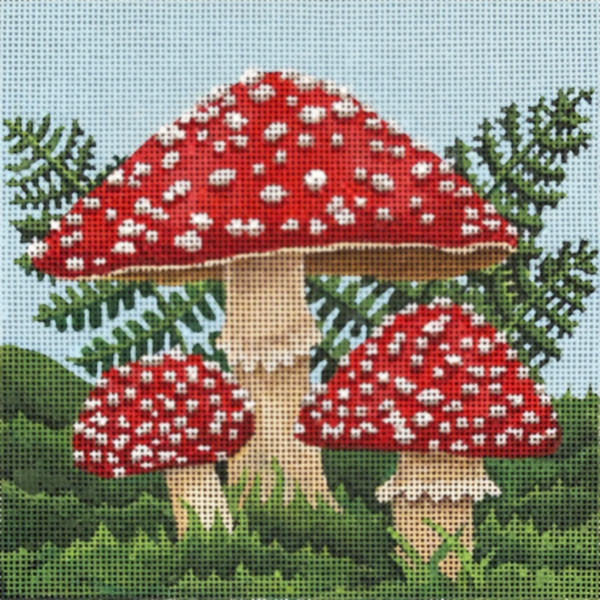 click here to view larger image of Amanita Mushrooms (hand painted canvases)