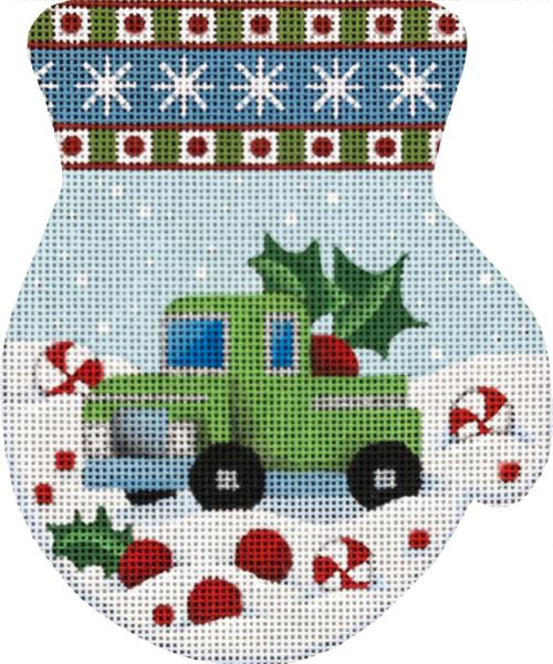 click here to view larger image of Toy Truck Mitten (hand painted canvases)