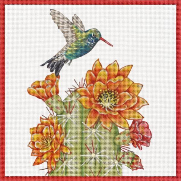 click here to view larger image of Hummingbird Cactus (hand painted canvases)