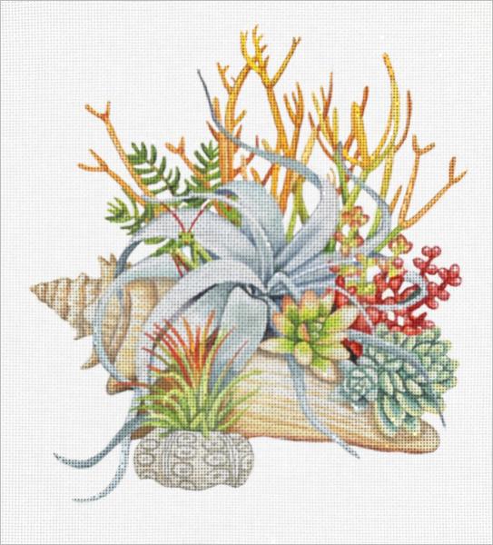 click here to view larger image of Succulent Shell (hand painted canvases)