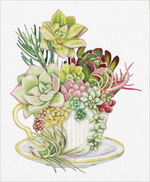 click here to view larger image of Succulent Cup (hand painted canvases)