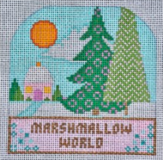 click here to view larger image of It's a Marshmallow World Ornament - 1 House  (hand painted canvases)