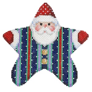 click here to view larger image of Picot Stripe PJ Santa (hand painted canvases)