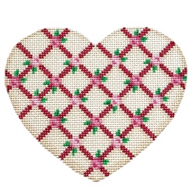 click here to view larger image of Rosebud Lattice Heart (hand painted canvases)