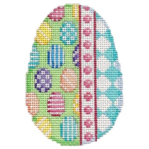 click here to view larger image of Patterned Eggs/Dots/Harlequin Egg (hand painted canvases)