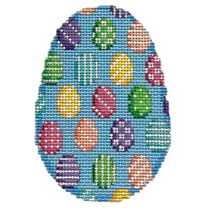click here to view larger image of Patterned Eggs Egg (hand painted canvases)