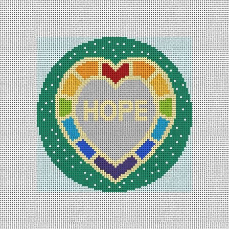 click here to view larger image of Hope Rainbow Heart (hand painted canvases)