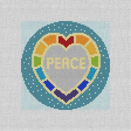 click here to view larger image of Peace Rainbow Heart (hand painted canvases)