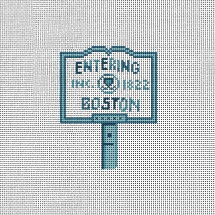 click here to view larger image of Entering Boston Sign (hand painted canvases)