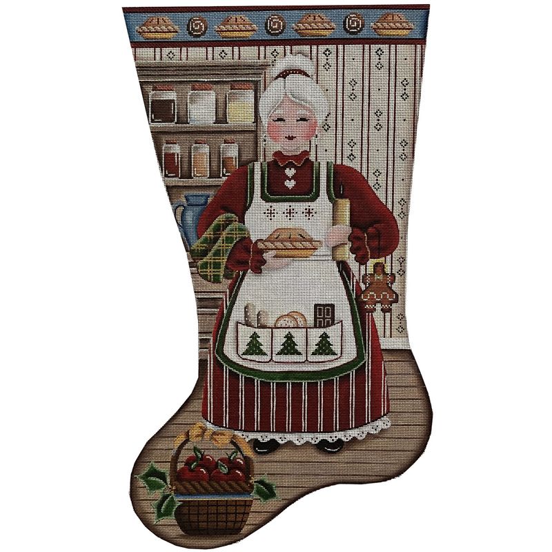click here to view larger image of Baking Mrs Clause Stocking - 18M (hand painted canvases)