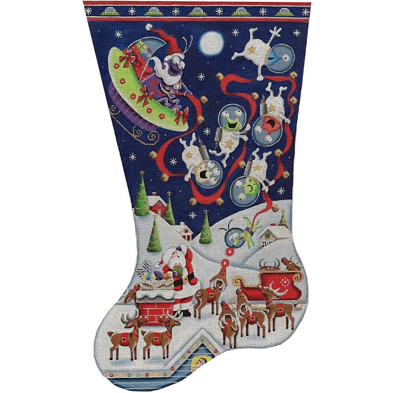 click here to view larger image of Lets Do Christmas Stocking - 18M (hand painted canvases)