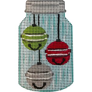 click here to view larger image of Jingle Bells in Mason Jar (hand painted canvases)