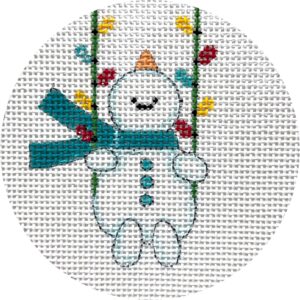 click here to view larger image of Snowman on Swing (hand painted canvases)