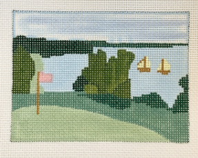 click here to view larger image of Lakeside Golfing (hand painted canvases)
